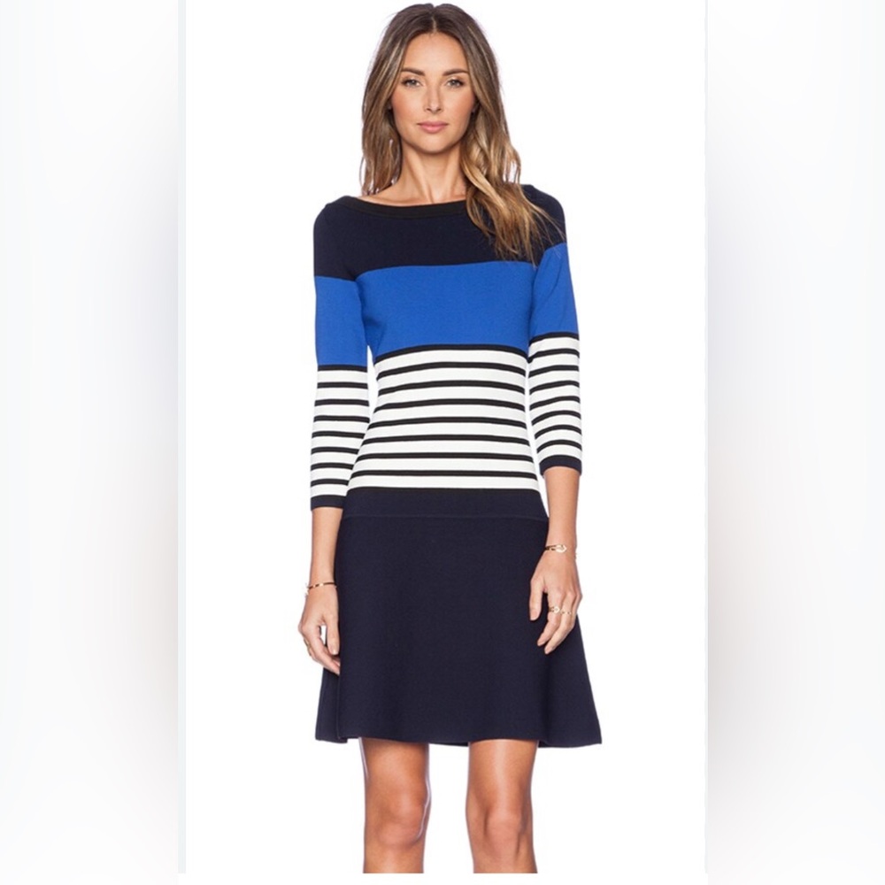 Kate Spade 3/4 Stripped Scuba Dress | Size M